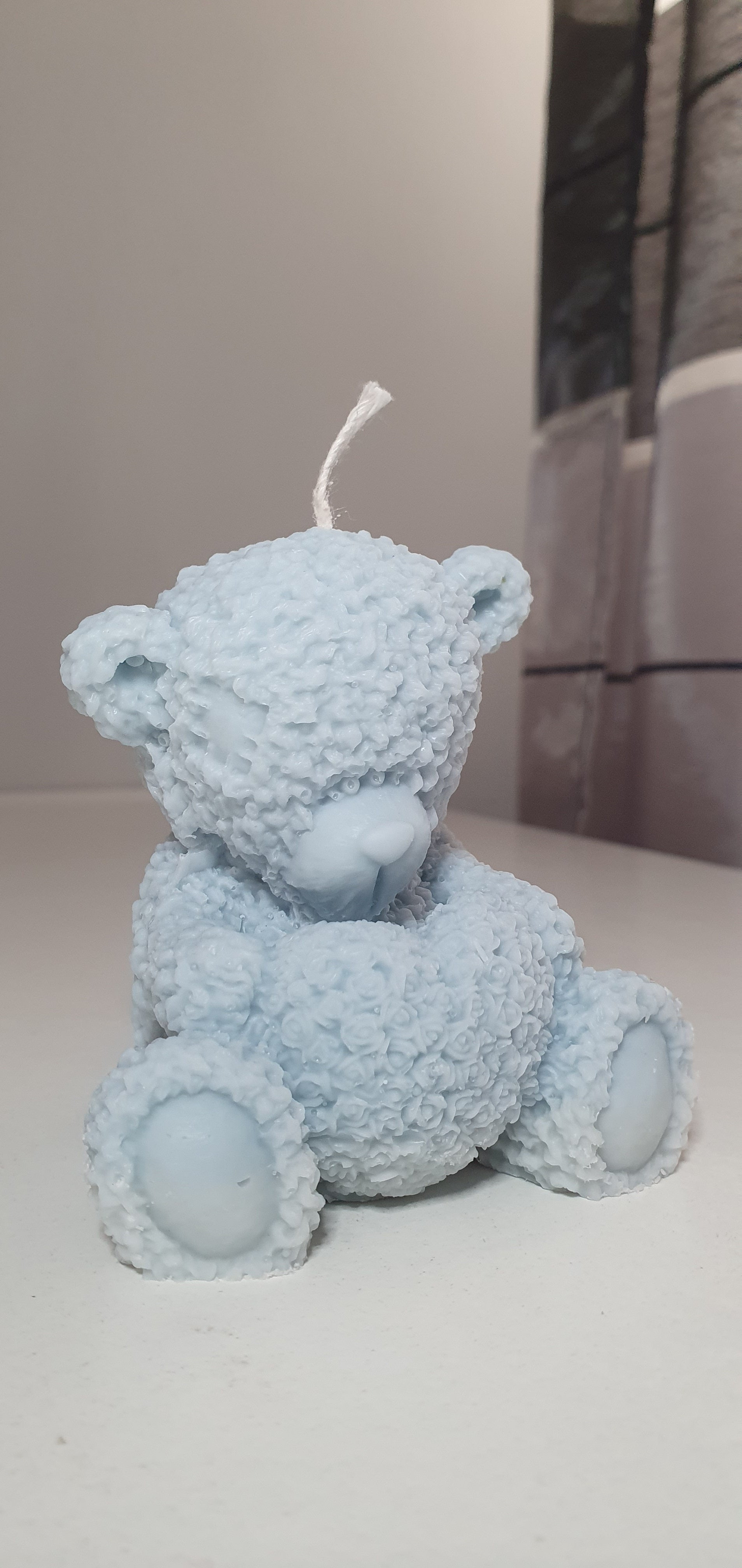 Świeca miś z sercem