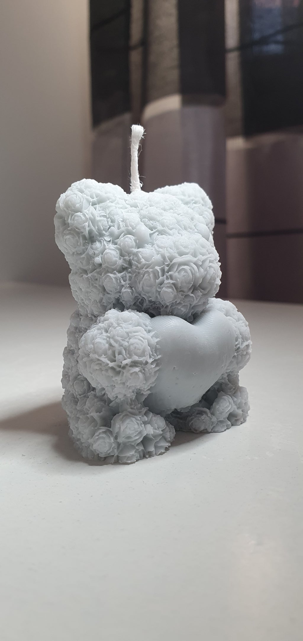 Świeca Miś z sercem