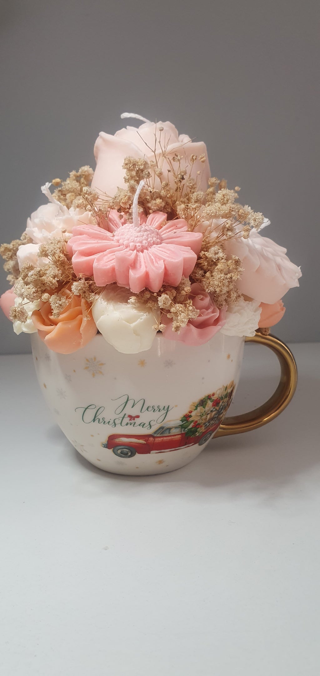 Kubek świąteczny z kwiatami